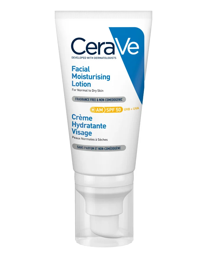 Crema hidratanta pentru ten normal-uscat SPF50, CeraVe | 52 ml