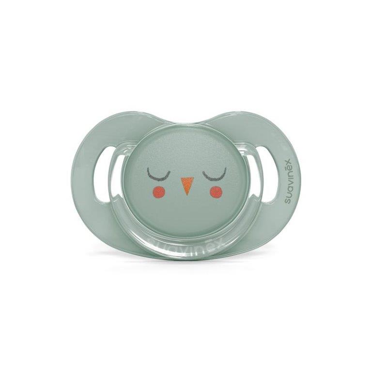 Suzeta anatomica SX Pro din silicon premium 6-18 luni, bufnita verde, Bonhomia, Suavinex