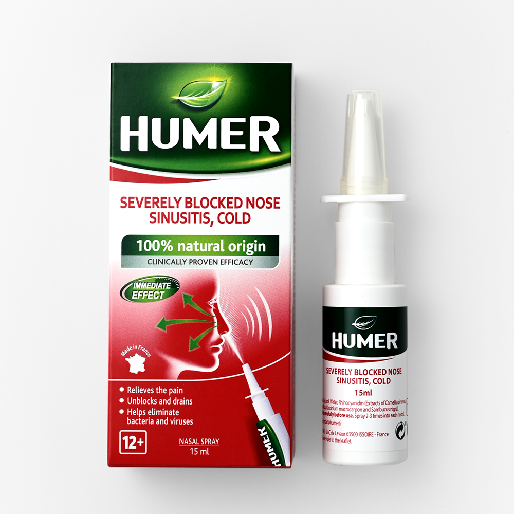 Spray nazal Humer sinuzita, nas infundat, raceala, Humer | 15 ml