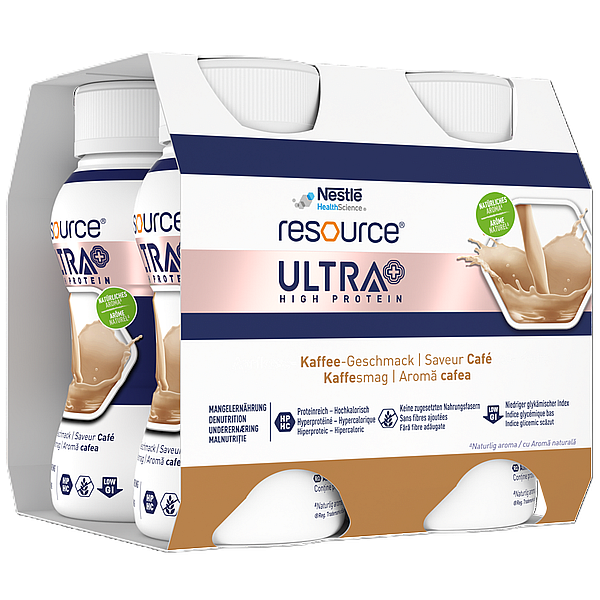 Resource Ultra+ High Protein cu aroma de cafea, Nestle Health Science | 200 ml, 4 flacoane