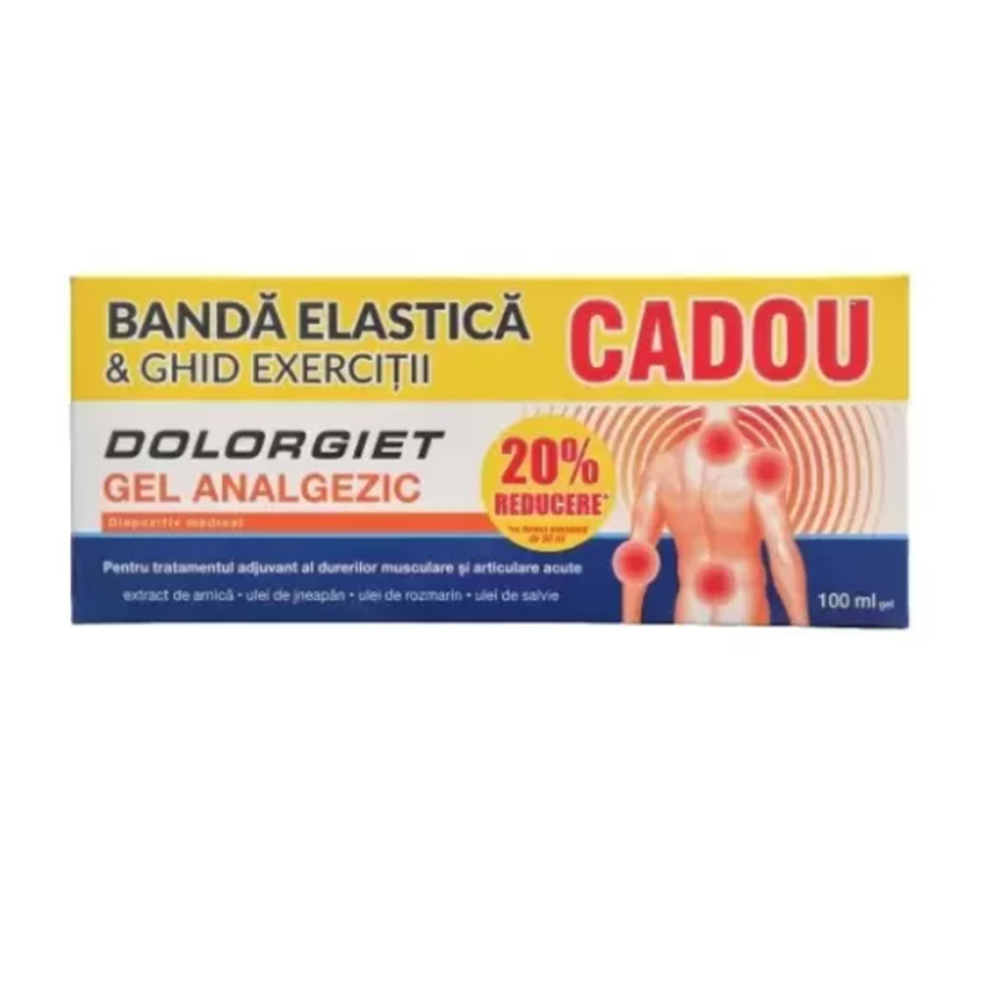Dolorgiet gel analgezic 20% reducere, Zdrovit | 100 ml + banda exercitii CADOU