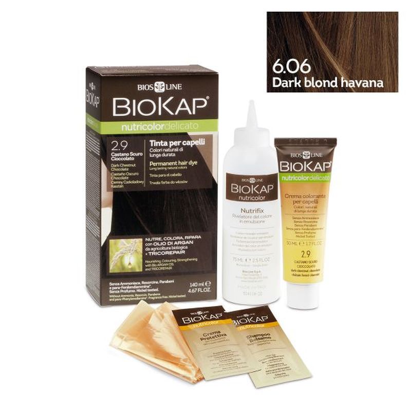 Vopsea de par Dark Blond Havana 6.06 Nutricolor Delicato, Biokap | 140 ml