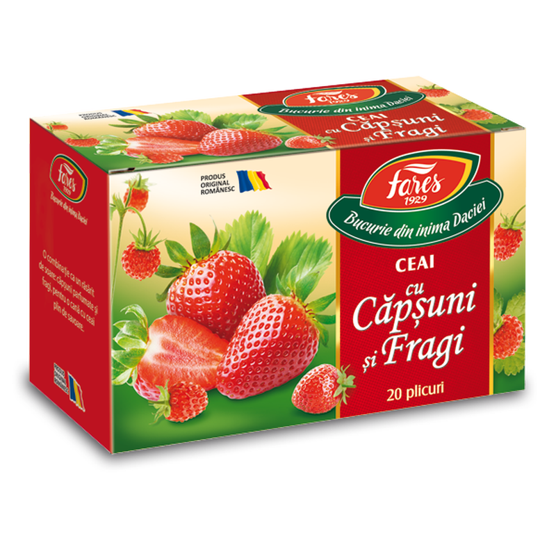 Ceai cu capsuni si fragi, ceai la plic, Fares | 20 plicuri