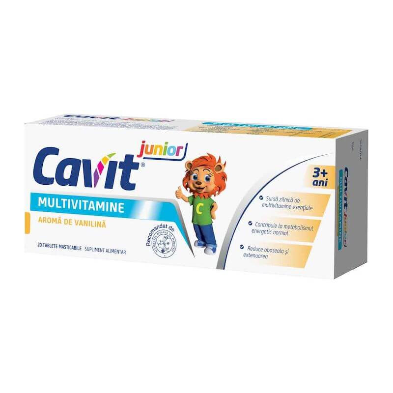 Cavit Junior cu aroma de vanilie, Biofarm | 20 comprimate