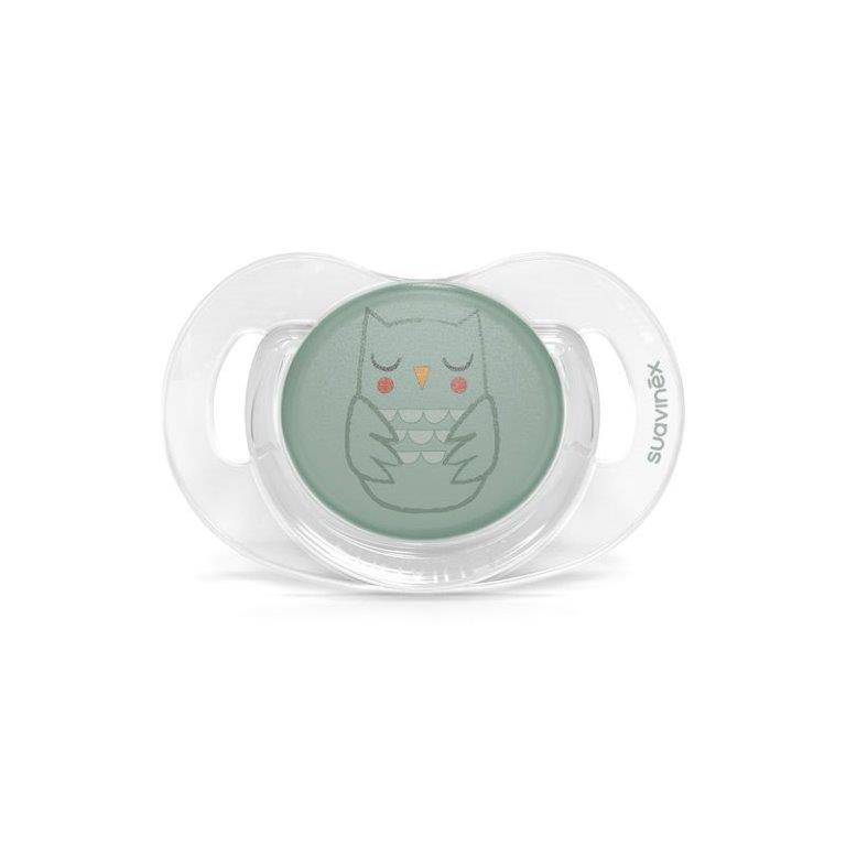Suzeta anatomica SX Pro din silicon premium 0-6 luni, bufnita verde, Bonhomia, Suavinex