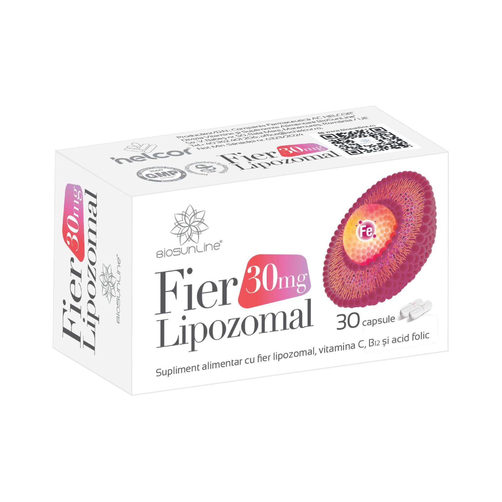 Fier Lipozomal 30 mg BioSunLine, Helcor | 30 capsule