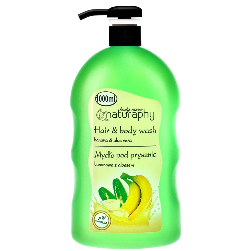 Sampon si gel de dus cu Banane si Extract de Aloe Vera Naturaphy, Blux | 1L