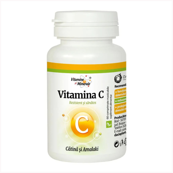 Vitamina C din Catina si Amalaki, Dacia Plant | 60 comprimate