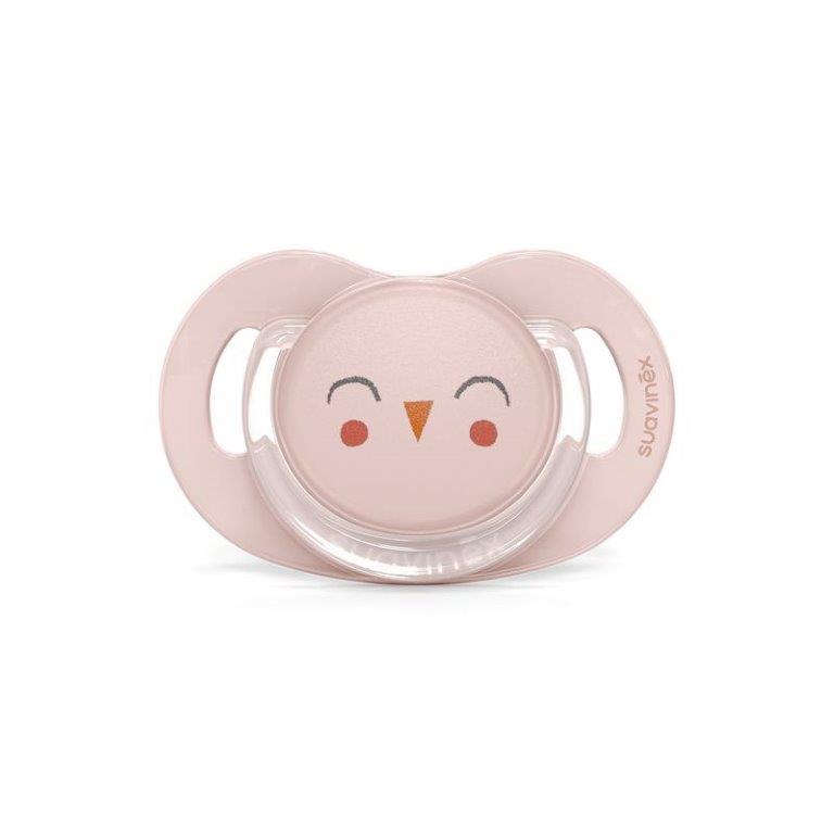 Suzeta anatomica Sx Pro din silicon premium 6-18 luni, bufnita roz, Bonhomia, Suavinex