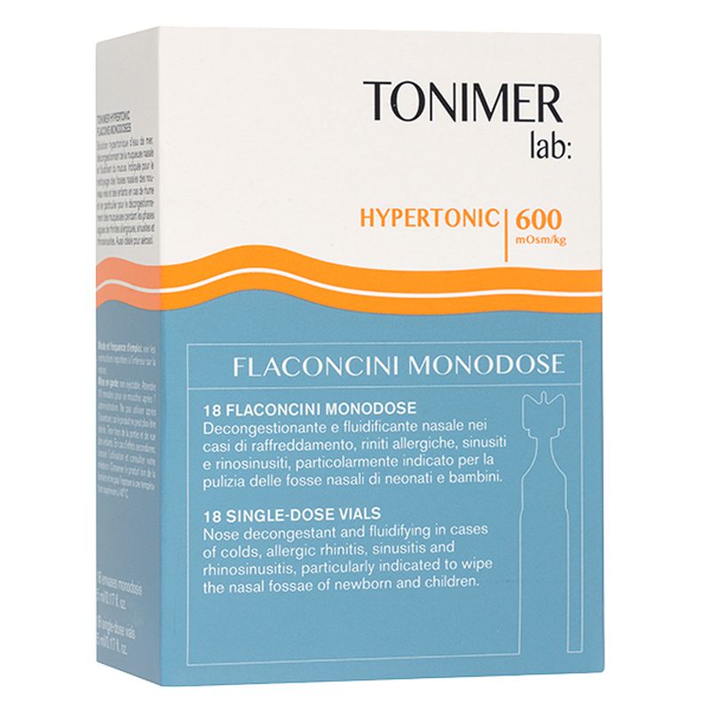 Apa de mare, Hypertonic 600 mOsm/Kg, Tonimer | 18 flacoane x 5 ml