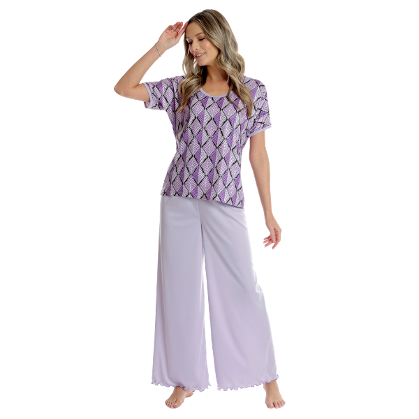 Tinuta dama AV2543 lila/mov geometric, Andana | marimea XXL