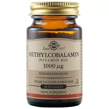 Metilcobalamina Vitamina B12 1000 mg, Solgar | 30 tablete sublinguale