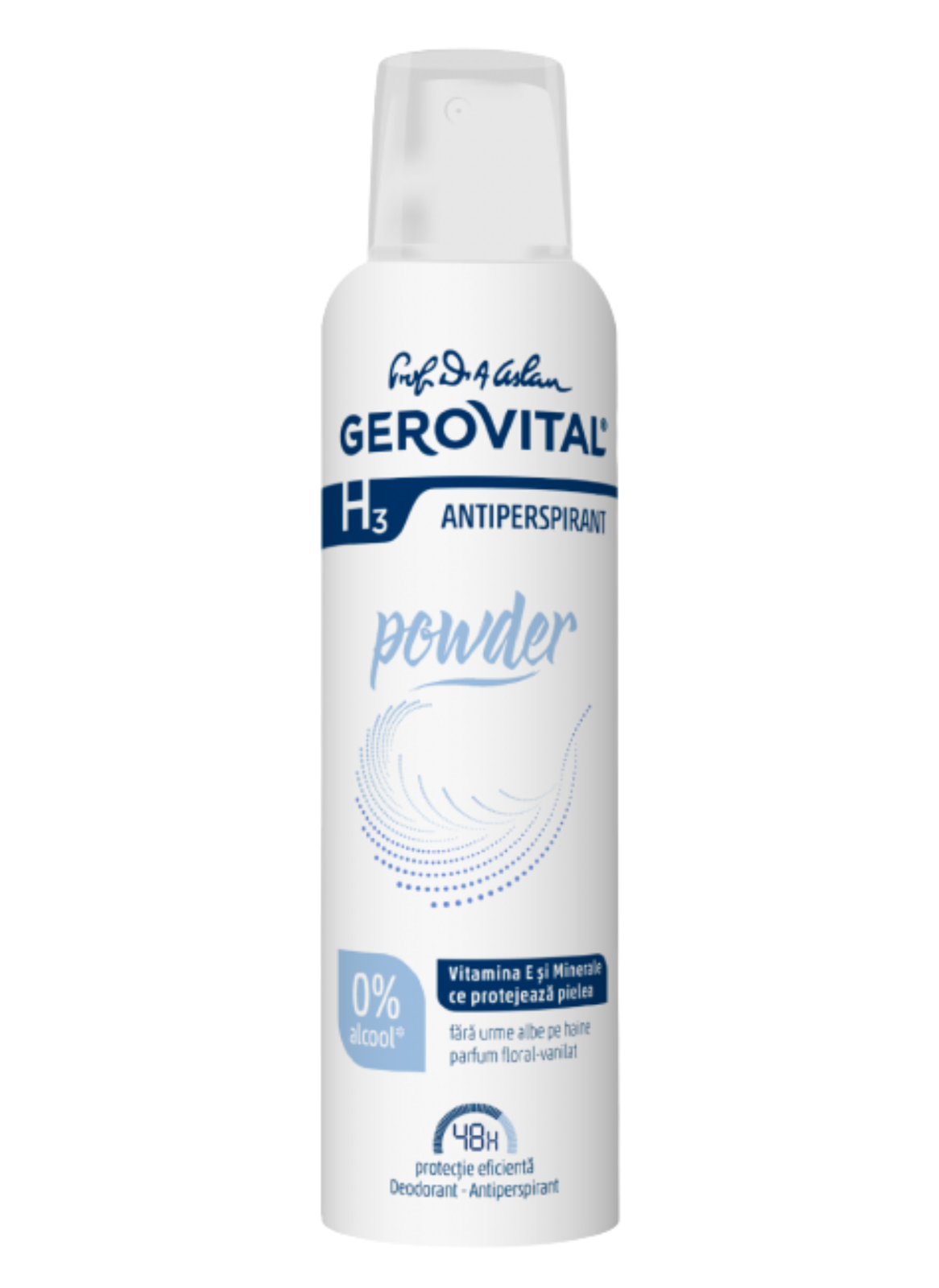 Deodorant antiperspirant Powder Gerovital H3, Farmec | 150 ml