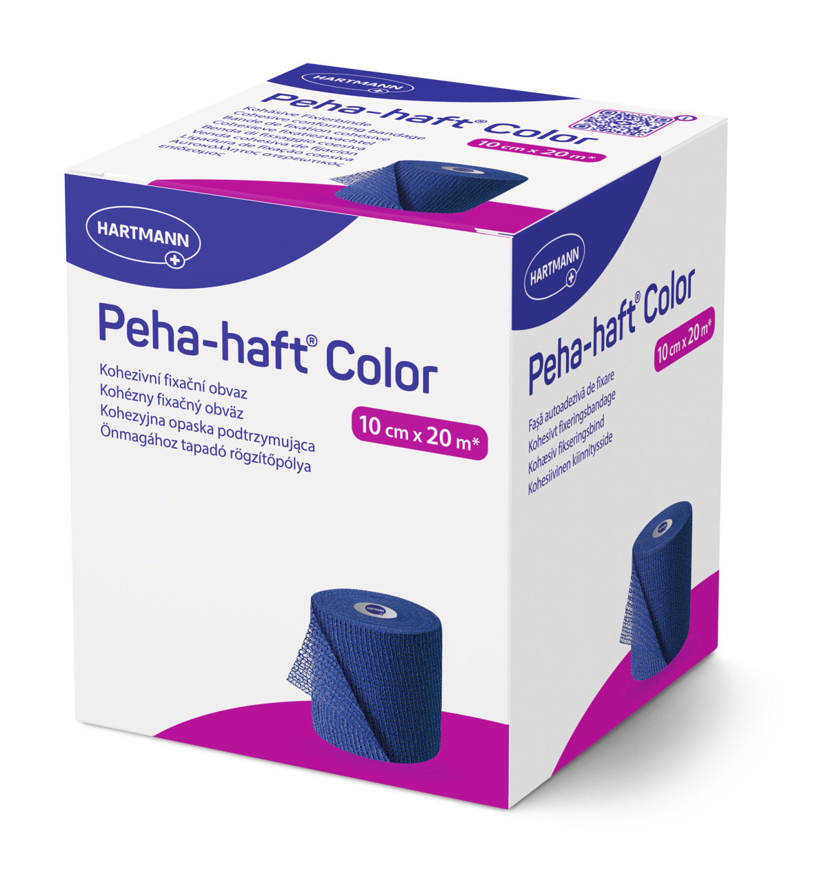 Bandaj elastic autoadeziv albastru Peha-haft Color, 8 cm x 20 m, Hartmann