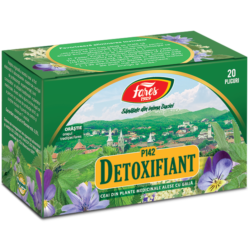 Detoxifiant, P142, ceai la plic, Fares | 20 plicuri