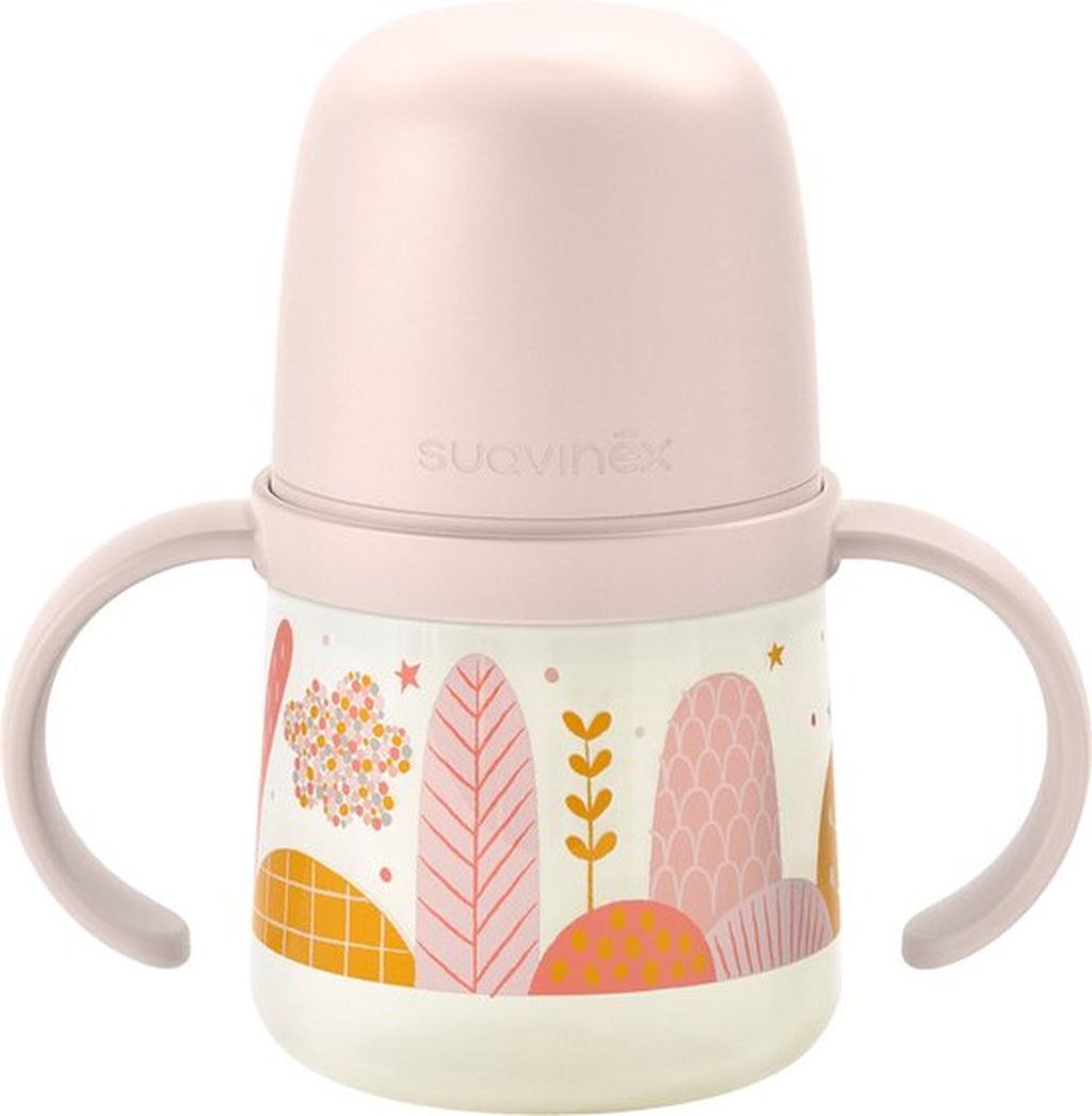 Cana cu manere si cioc din silicon Dreams Roz, +6 luni , Suavinex | 150 ml