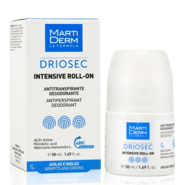 Deodorant roll-on inghinal sau axial impotriva transpiratiei excesive Driosec, Martiderm | 50 ml