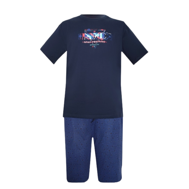 Pijama barbati PBV41 NEGRU STAY POSITIVE, Uniconf | marimea S