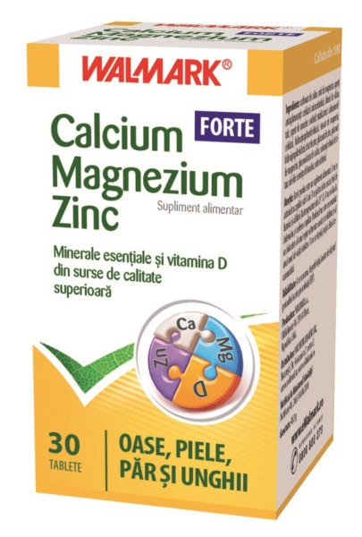 Calciu Magneziu Zinc Forte, Walmark | 30 tablete