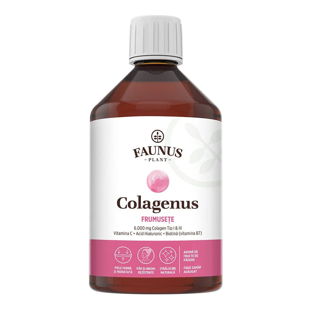 Colagen lichid hidrolizat pentru par, piele si unghii Colagenus Frumusete, Faunus Plant | 500 ml