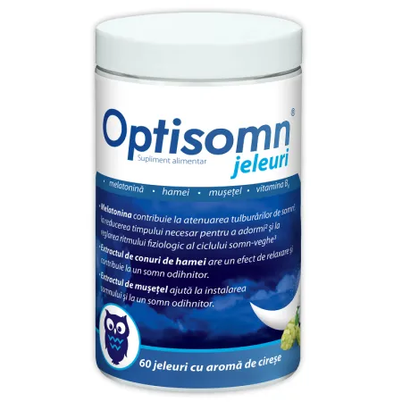 Optisomn – Jeleuri pentru somn cu aroma de cirese, Zdrovit | 60 bucati