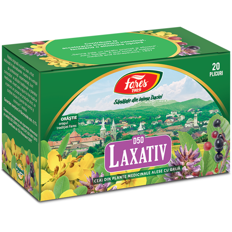 Laxativ, D50, ceai la plic, Fares | 20 plicuri