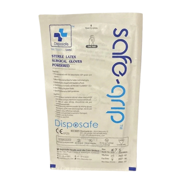 Manusi chirurgicale sterile latex pudrate, dimensiune 7,5 , Roval Med | 50 buc
