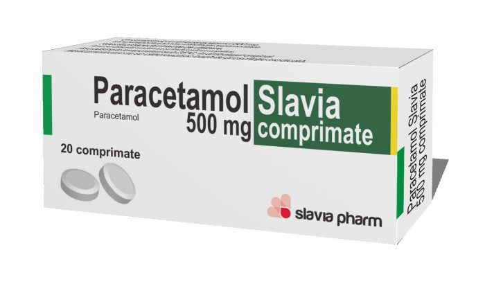 Paracetamol 500 mg, Slavia Pharm | 20 comprimate