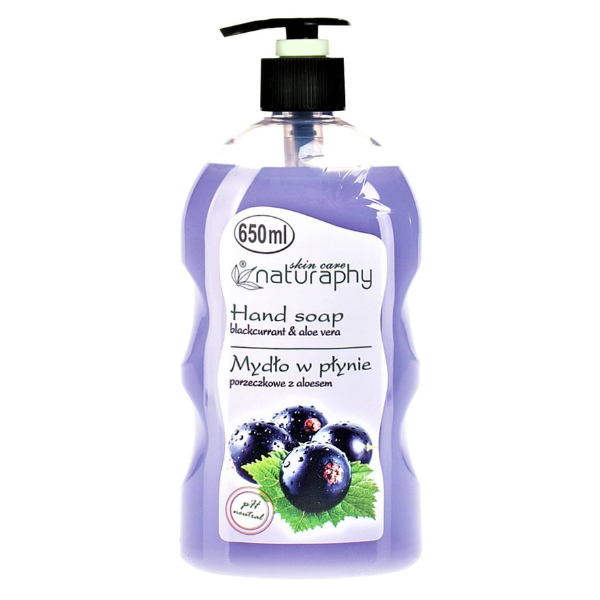 Sapun lichid Coacaze negre si Extract de Aloe Vera Naturaphy, Blux | 650 ml