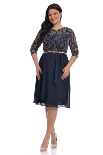 Rochie bust dantela DV22R35 bleumarin/crem, Dress to Impress | marimea 38