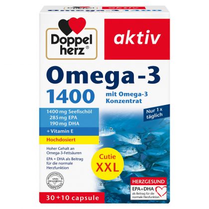 Omega 3 1400 mg XXL, Doppelherz Aktiv | 40 capsule