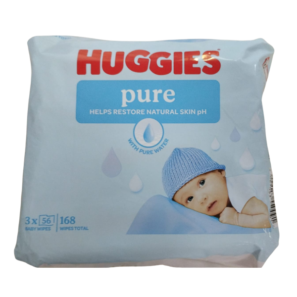 Huggies Pure servetele umede trio  | 3 pachete x 56 bucati