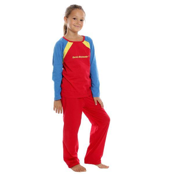 Pijama copii AI2255 rosu TRICOLOR, Andana | marimea 40 (13/14 ani)