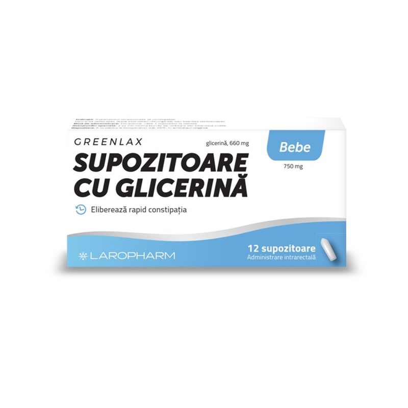 Supozitoare cu glicerina pentru bebe Greenlax, Laropharm | 12 bucati