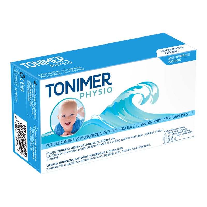 Solutie izotonica sterila 0.9%, Tonimer | 20 monodoze x 5 ml