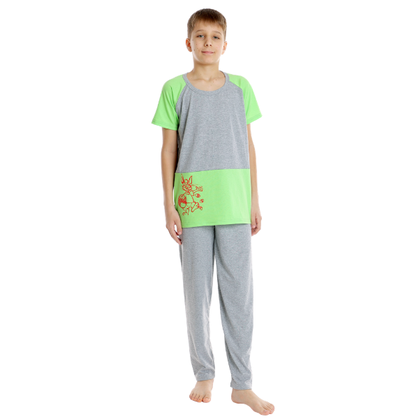 Pijama copii (baieti) AP2521 gri/vernil, Andana | marimea 32 (5/6 ani)