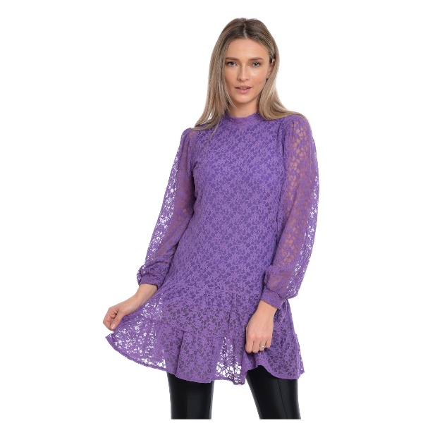 Bluza dantela volane CP22023 mov, Cesy | marimea M