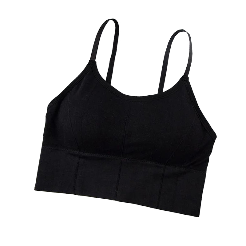 S/M - Bustiera Sport pentru Dama, cu Bretele Reglabile si Spatele Gol, Fara Cusaturi, Model Push Up, Negru, MIX14110-1235