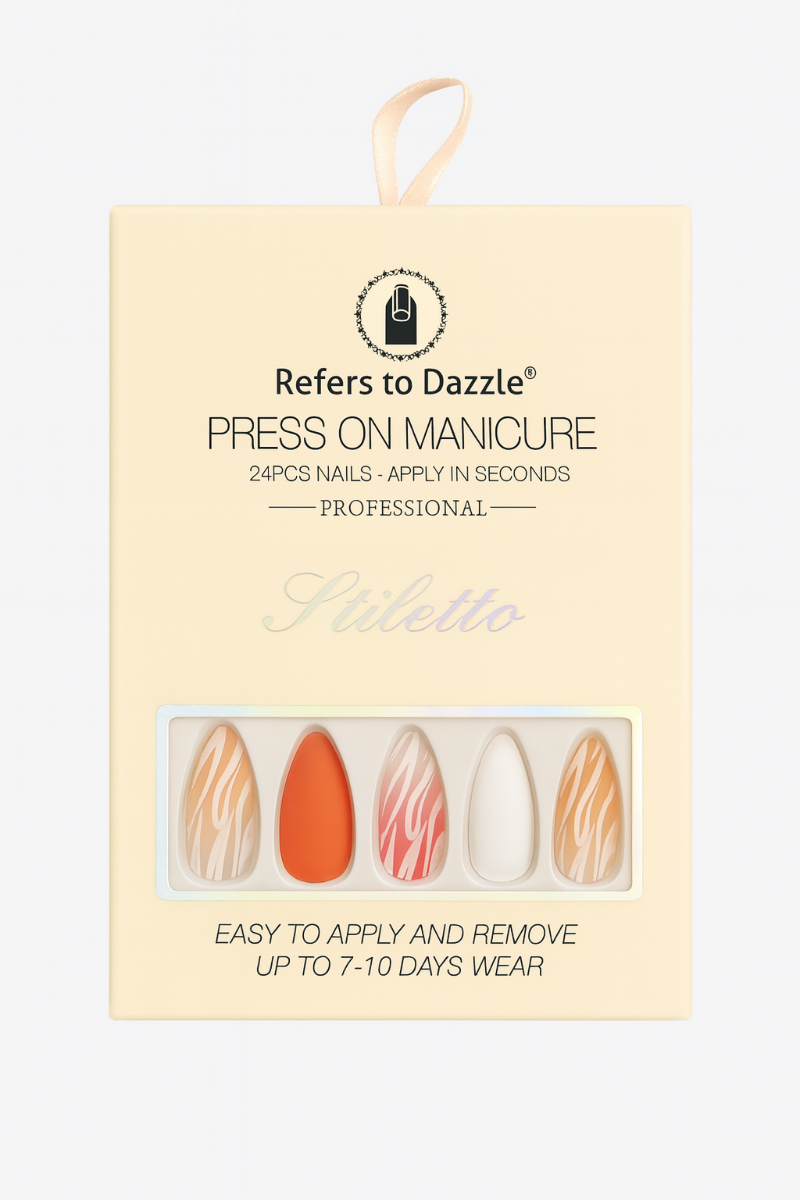Set 24 Unghii False Press On Abstract Waves B001