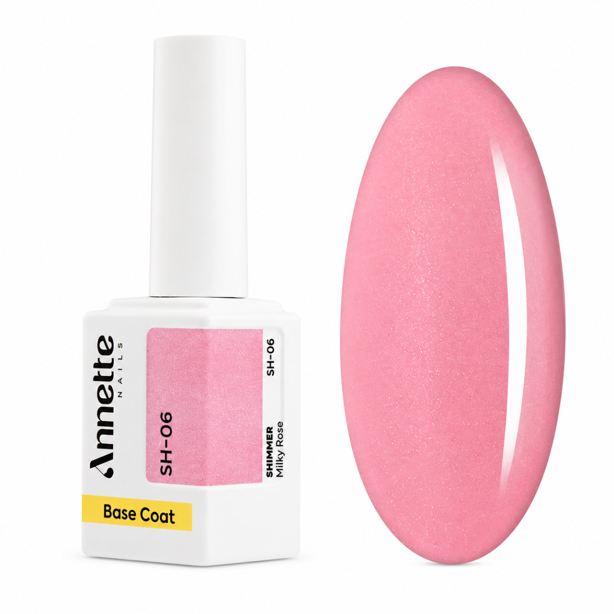 Rubber Base Annette Nails Shimmer Milky Rose SH-06, 12ml