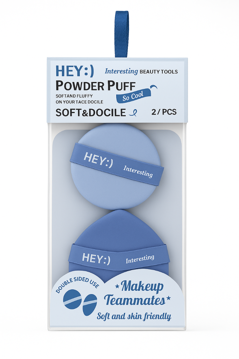 Set 2 Powder Puff Albastre H-9008