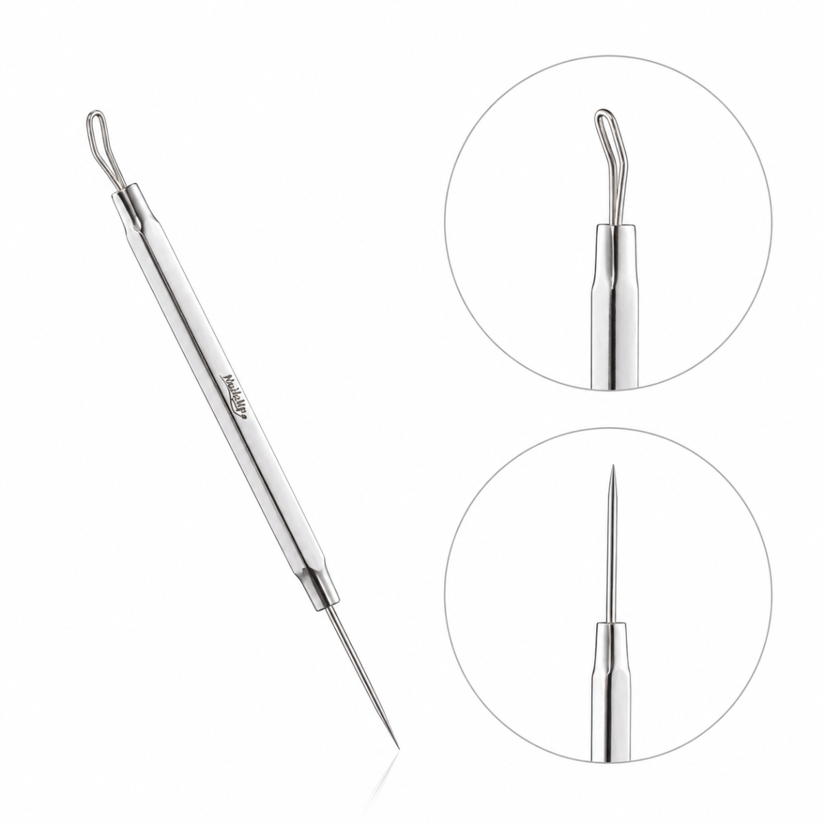 Instrument Profesional NAILSUP Pro Line BC800 din Inox cu Ac pentru Îndepărtarea Coșurilor și Punctelor Negre