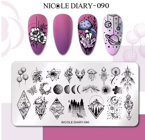 Matrita metalica stampila unghii Nicole Diary 090