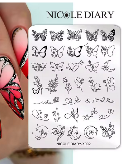 Matrita metalica stampila unghii Nicole Diary X002