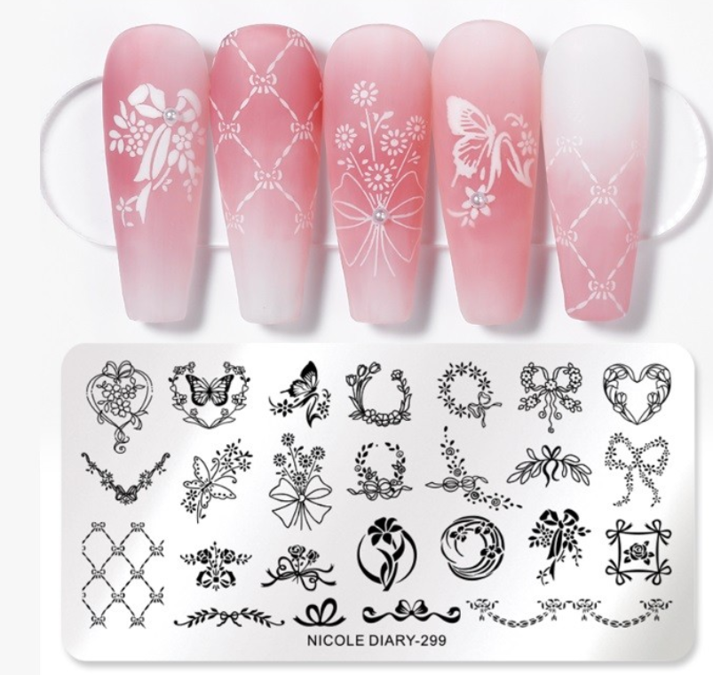 Matrita metalica stampila unghii Nicole Diary  299