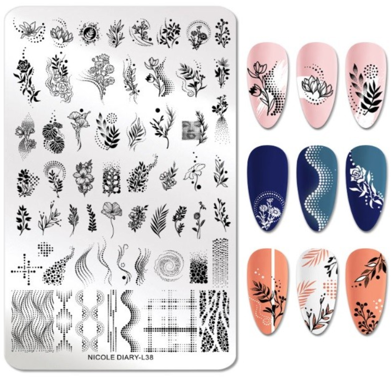 Matrita metalica stampila unghii Nicole Diary L38