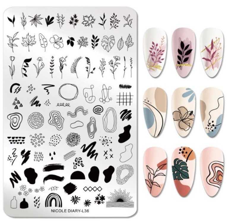 Matrita metalica stampila unghii Nicole Diary  L36