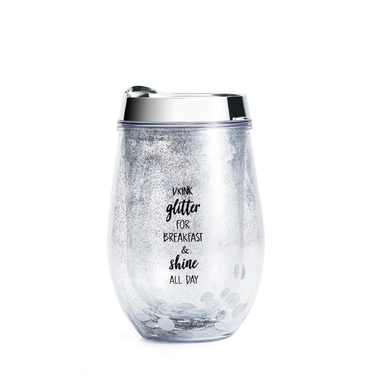 Cana pentru Cafea cu Slipici, Plastic, Gri Metalizat, 300 ml   MIX15000