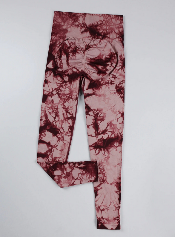 Colanti Sala WNY PRO Tie Dye, Fara Cusatura, Modelatori, Cu Talie Inalta, Roz Si Grena,  MIX13510-927