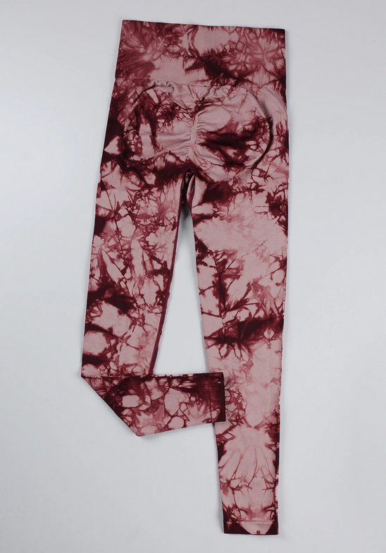 Colanti Sala WNY PRO Tie Dye, Fara Cusatura, Modelatori, Cu Talie Inalta, Roz Si Grena - M,  MIX13510-928
